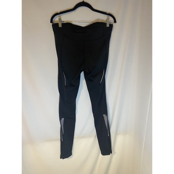 Sugoi Black Cycling Bike Running Tights Reflective Accents Zippered Pocket Sz XL - Picture 2 of 5